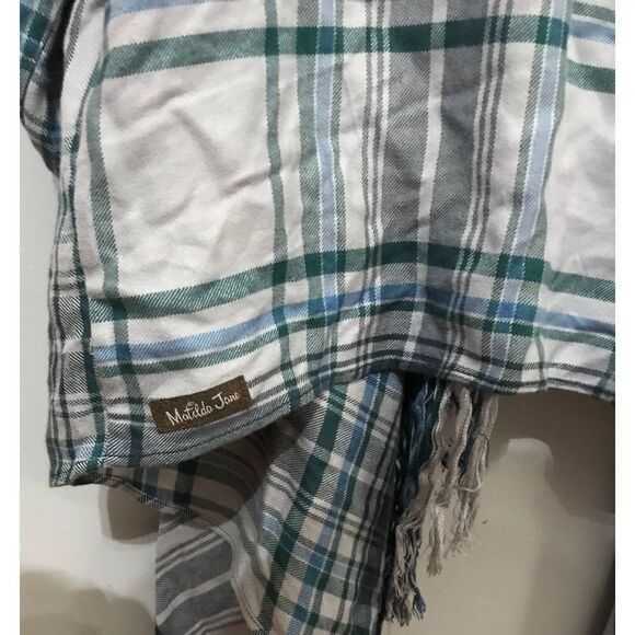 Matilda Jane plaid fringe roll tab open front cardigan Medium - Picture 4 of 6